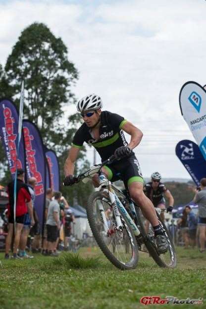 Andrew Lloyd, 24H Solo World Championship runner-up 2013, taking the overall line honours with 24-hour team mate Callum McNamara. 