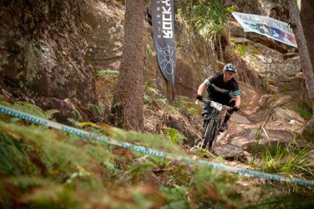 Dan MacMunn exiting the rock garden at Glenworth Valley.