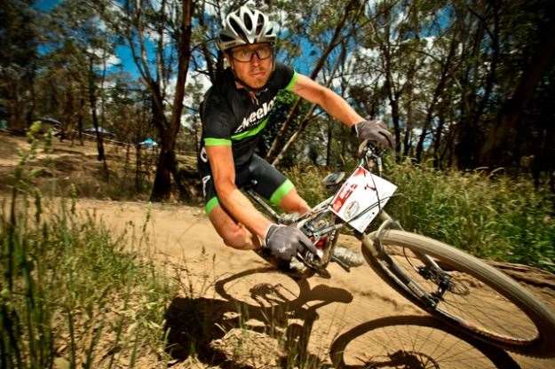 Andrew Lloyd rails through a berm on his way to taking the overall Series victory  Photo:Dave Bateman